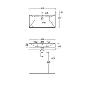 Раковина Kludi Resa 59WW8143 80 см белый