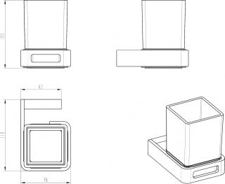 Стакан Boheme Q чёрный/хром 10944-CR-B