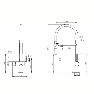 Смеситель для кухни Reflexion Lago RX9901BL оружейная сталь