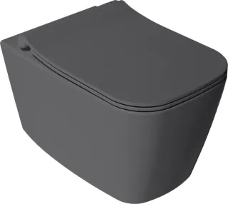 Подвесной унитаз Isvea Vea Cubo 10VA02001SV-2C безободковый антрацит матовый