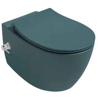 Подвесной унитаз Isvea Sentimenti Neo 10ARS1015I-2P безободковый с функцией биде изумрудный матовый