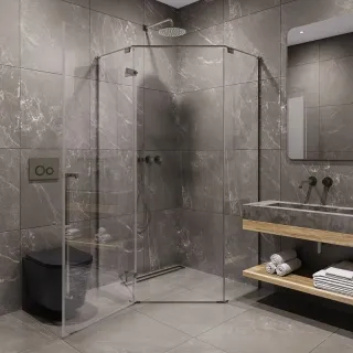 Душевой уголок Timo T67 100x100 см никель