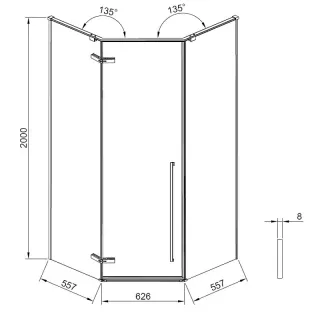 Душевой уголок Timo T71 100x100 см черный