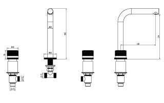 Встраиваемый смеситель для раковины Boheme Prestige 152-NB-PR брашированный никель