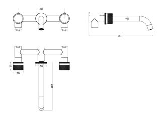 Встраиваемый смеситель для раковины Boheme Stick Diamond 152-2-MG золото матовое