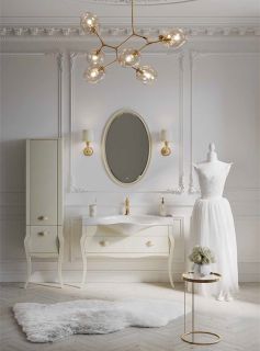 Напольная тумба под раковину Clarberg Borgia BOR0111BG 115см слоновая кость/патина золото