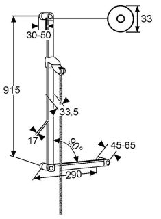 Душевая штанга Kludi Sirena Care для людей с ограниченными возможностями хром 6150305-00