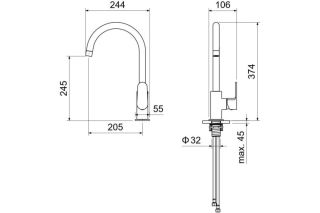Смеситель для кухни Aquatek Оберон AQ1282MB черный