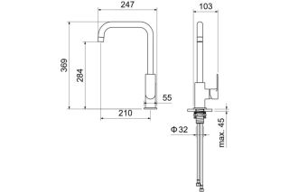 Смеситель для кухни Aquatek Лира AQ1480MB чёрный матовый
