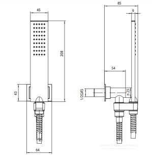 Душевая лейка Bossini Flat One C13001.030 хром