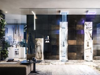 Верхний душ Gessi Afilo 57303.279 30 см с эффектом хромотерапии белый матовый