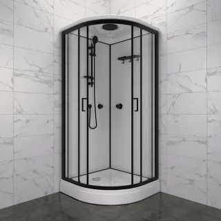 Душевая кабина Triton Прайм-Блэк Щ0000071581 90x90 см профиль чёрный стекло прозрачное