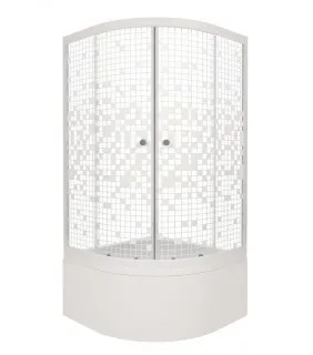 Душевая кабина Triton Стандарт-Мозаика Щ0000061797 90x90 см профиль белый стекло мозаика