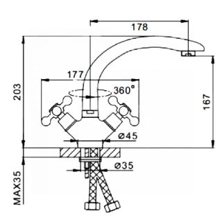 Смеситель для кухни Frap F4408 хром