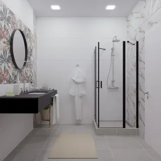 Душевой уголок Triton Тау Щ0000054036 90x90 см профиль чёрный стекло прозрачное