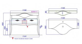 Напольная тумба под раковину Clarberg Borgia BOR0111BLK 115см чёрный/патина медь