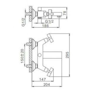 Смеситель для ванны и душа Frap F3078 хром