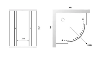 Душевой уголок Triton Стандарт Щ0000064829 90x90 см профиль белый стекло мозаика