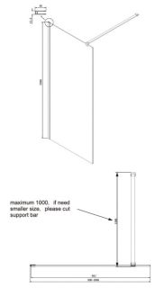 Душевая перегородка Ambassador Walk-in 15031102 100см хром/прозрачное