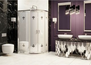 Душевой уголок Ambassador Royal 18015102 120x90см хром/белое с рисунком