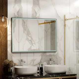 Зеркало с подсветкой Continent Frame Black ЗЛП589 с сенсорным выключателем 100см чёрный