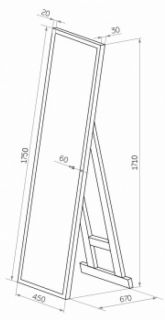 Зеркало с подсветкой Continent Tower ЗЛП960 напольное с сенсорным выключателем 45см