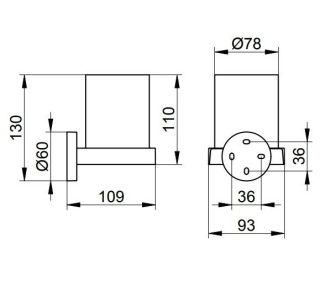 Стакан для зубных щеток Keuco Edition 19050019000 хром