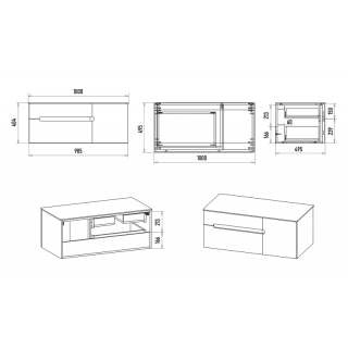 Подвесная тумба под раковину Misty Роял 100 см П-Роя-01100-011П2Я белый
