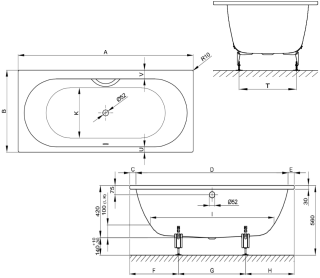 Стальная ванна Bette BetteStarlet 1630-000 180x80 см белый