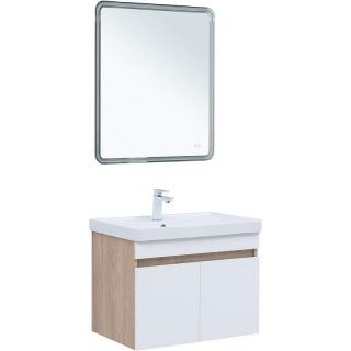 Тумба под раковину Aquanet Оптима 344800 70 см дуб светлый/белый сатин