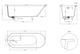 Ванна из искусственного камня Salini Ornella Kit S-Sense 102412G 180x80см белый глянцевый