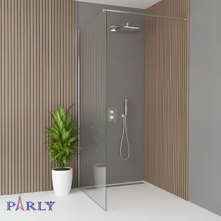 Душевая перегородка Parly T80 80х190 профиль Хром стекло прозрачное