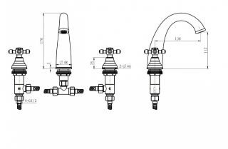 Смеситель для раковины Boheme Royal Crystal хром 277-Royal/CRST