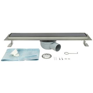 Душевой трап ALMAes Laguna LG100BL 100см чёрное стекло