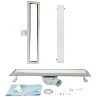 Душевой трап ALMAes Laguna LG110WH 110см белое стекло