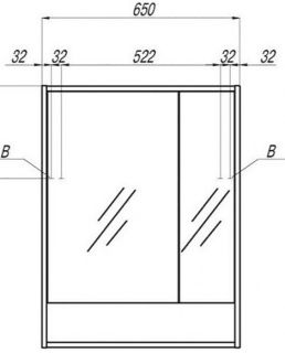 Зеркальный шкаф Акватон Рико 65см белый/ясень фабрик 1A215202RIB90