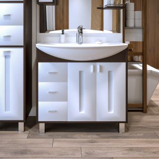 Тумба под раковину Бриклаер Бали 4627125411175 85 см венге/белый