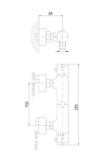 Смеситель для душа Rav Slezak Dunaj Termostat TRM80.5CMAT черный