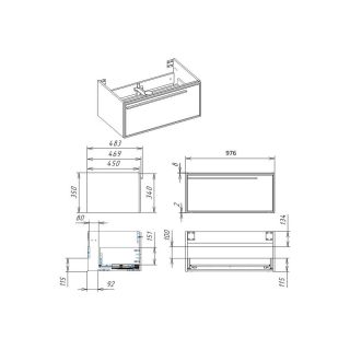 Тумба под раковину La Fenice Elba FNC-01-ELB-G-100 97.6 см