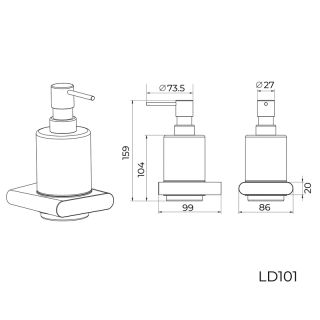 Дозатор жидкого мыла Knotlor LD101BL, черный