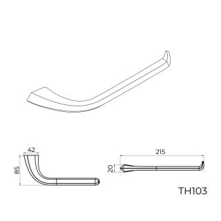 Полотенцедержатель Knotlor TH103GM, оружейная сталь