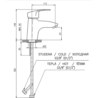 Смеситель для раковины Rav Slezak Kongo K026.5 Хром