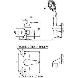Смеситель для душа Rav Slezak Kongo K080.5/2 хром