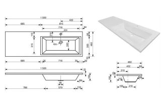 Раковина Style Line Estetus Даллас СС-00002434 П 150см белый