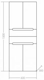 Пенал СанТа Лондон 524002 60см белый