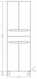Пенал СанТа Лондон 524004 60см белый