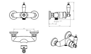 Смеситель для душа Boheme Vogue  с прозрачным SW_Комплект бронза
