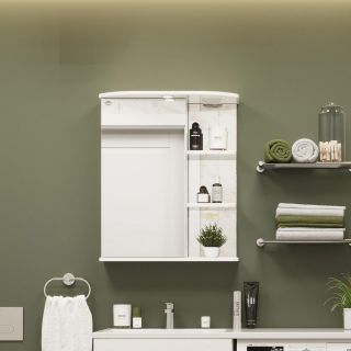 Шкаф-зеркало с подсветкой Onika Карина 206009 левый 60см белый