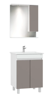 Шкаф-зеркало с подсветкой Onika Марви 206088 правый 60см мокко