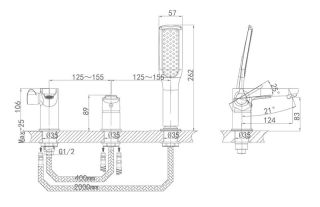 Смеситель на борт ванны DQ Rhein Marx хром DA1394941